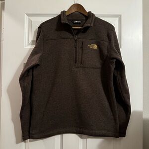 The North Face Men Medium Fleece 1/4 Zip Sweater Brown